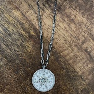 black titanium necklace with black titanium charm with diamond chip